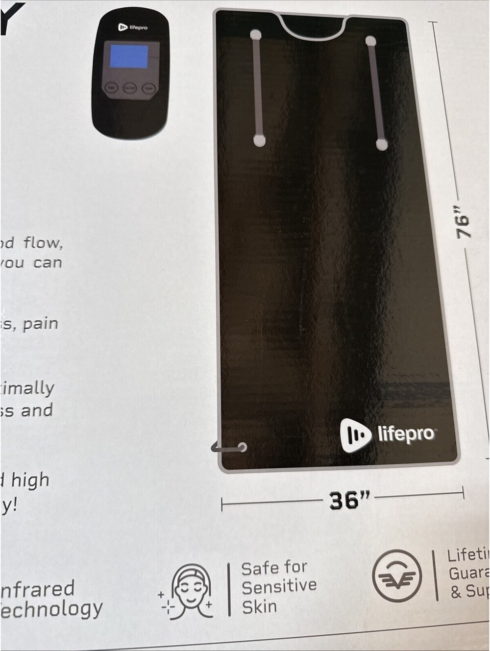 LifePro BioRemedy Infrared Sauna Blanket Large 36x76 New Black Include Shipping